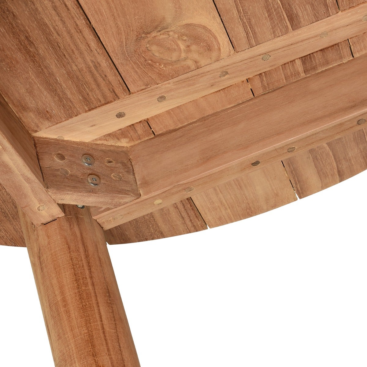 Table basse de jardin rond en Teck Marron - 6