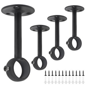 4 Pcs Supports De Tube De Penderie Acier Inoxydable En Forme U Support Tringle Pour Barre De Penderie Ovale Armoire De Rideau De Douche 25mm