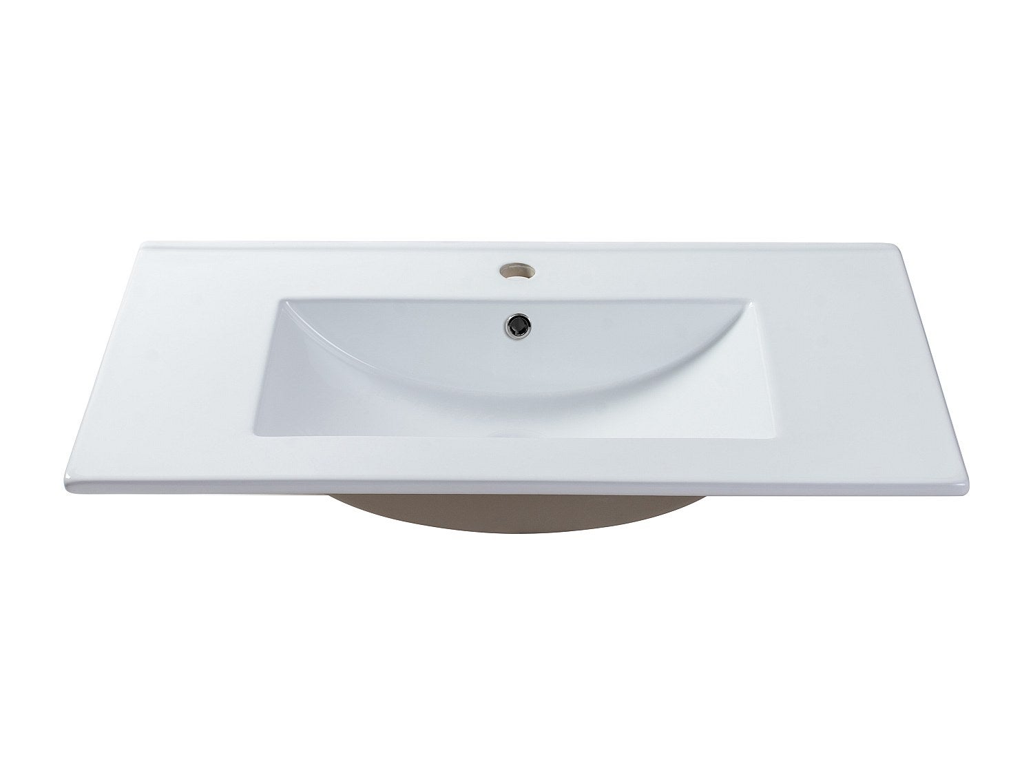 Lavabo empotrado blanco rectangular de cerámica - 81 x 46,5 cm - motiac