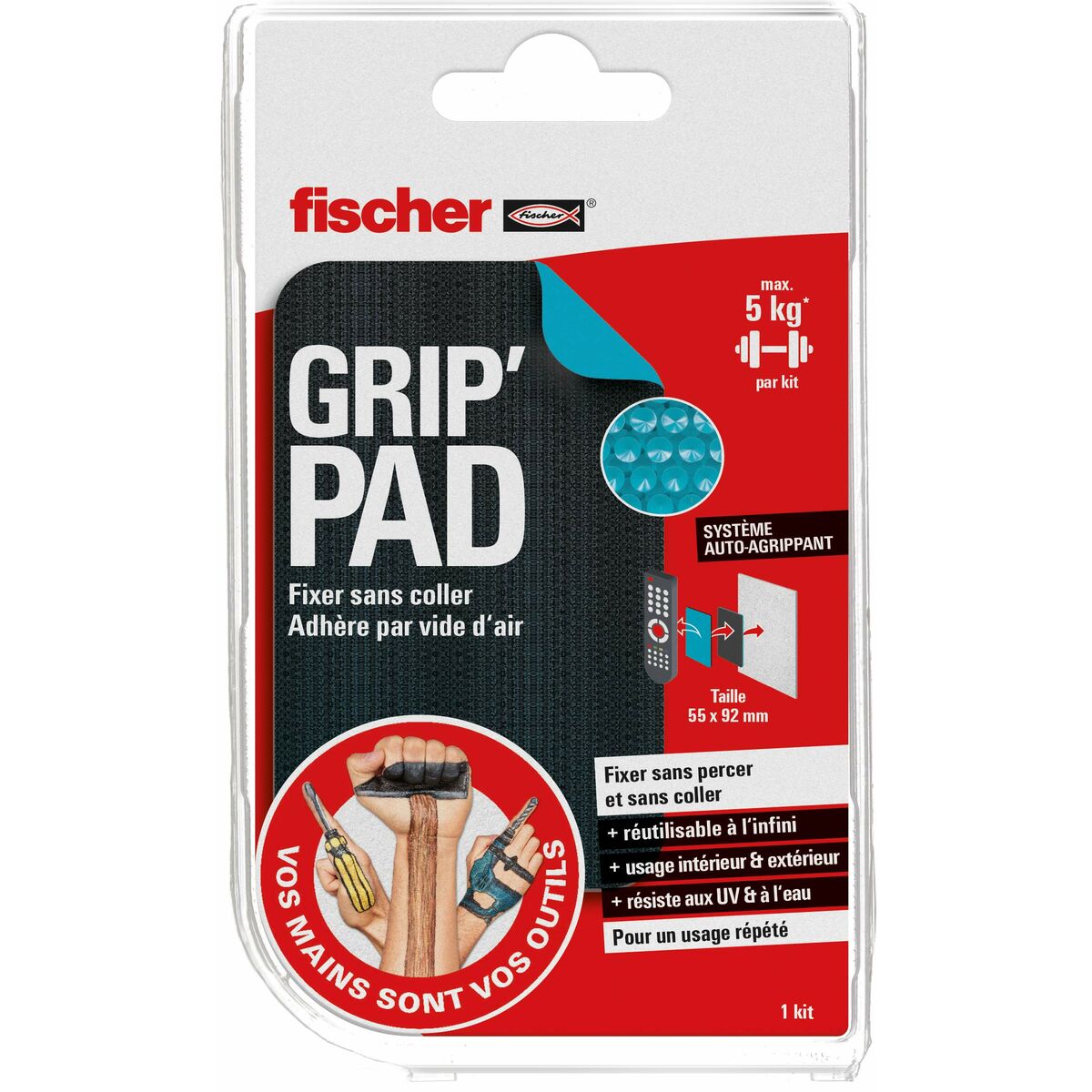 Kit de fixation sans perçage Fischer Grid'Pad Multifix 2 Pièces | Leroy ...