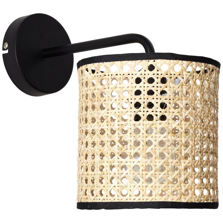 Lampa BRILLIANT, lampa stołowa Tanah czarny / naturalny, 1x A60, E27, 42W, z wyłącznikiem sznurkowym