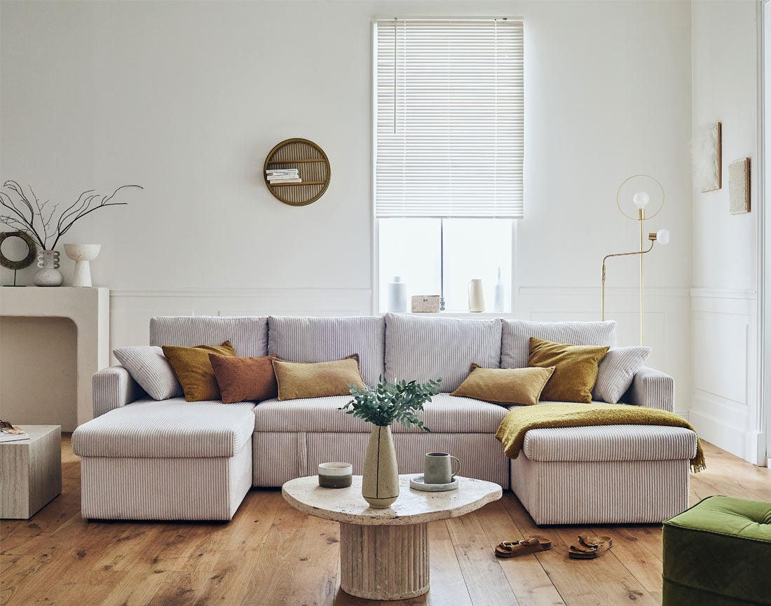 Canapé panoramique 7 places En U en Velours côtelé Beige - CYRUS - Best Mobilier - 4