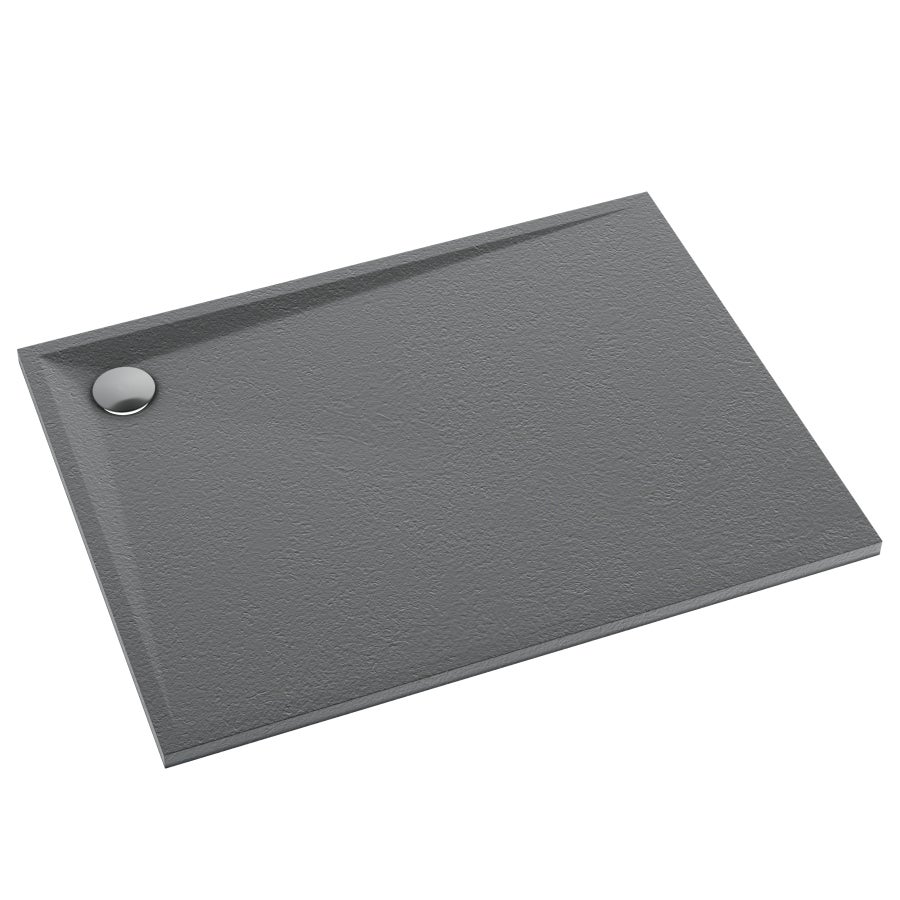 Receveur De Douche Rectangle Idralite 70x120 Cm - Anthracite En Pierre Acrylique - Neuf
