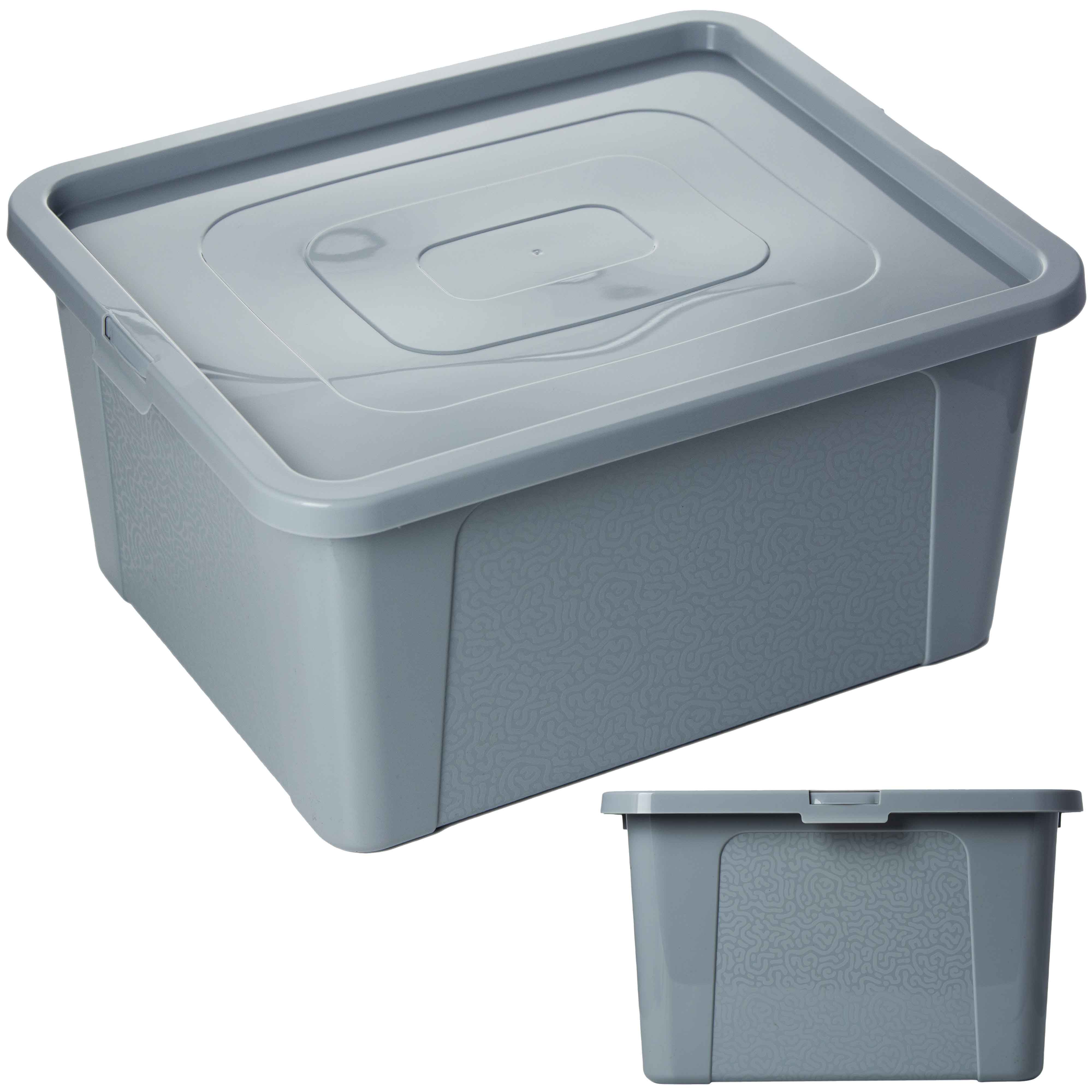 Pojemnik Pudło Plastikowe Pojemniki Z Pokrywą MultiBox 40x33x20 cm, 20 L Szary