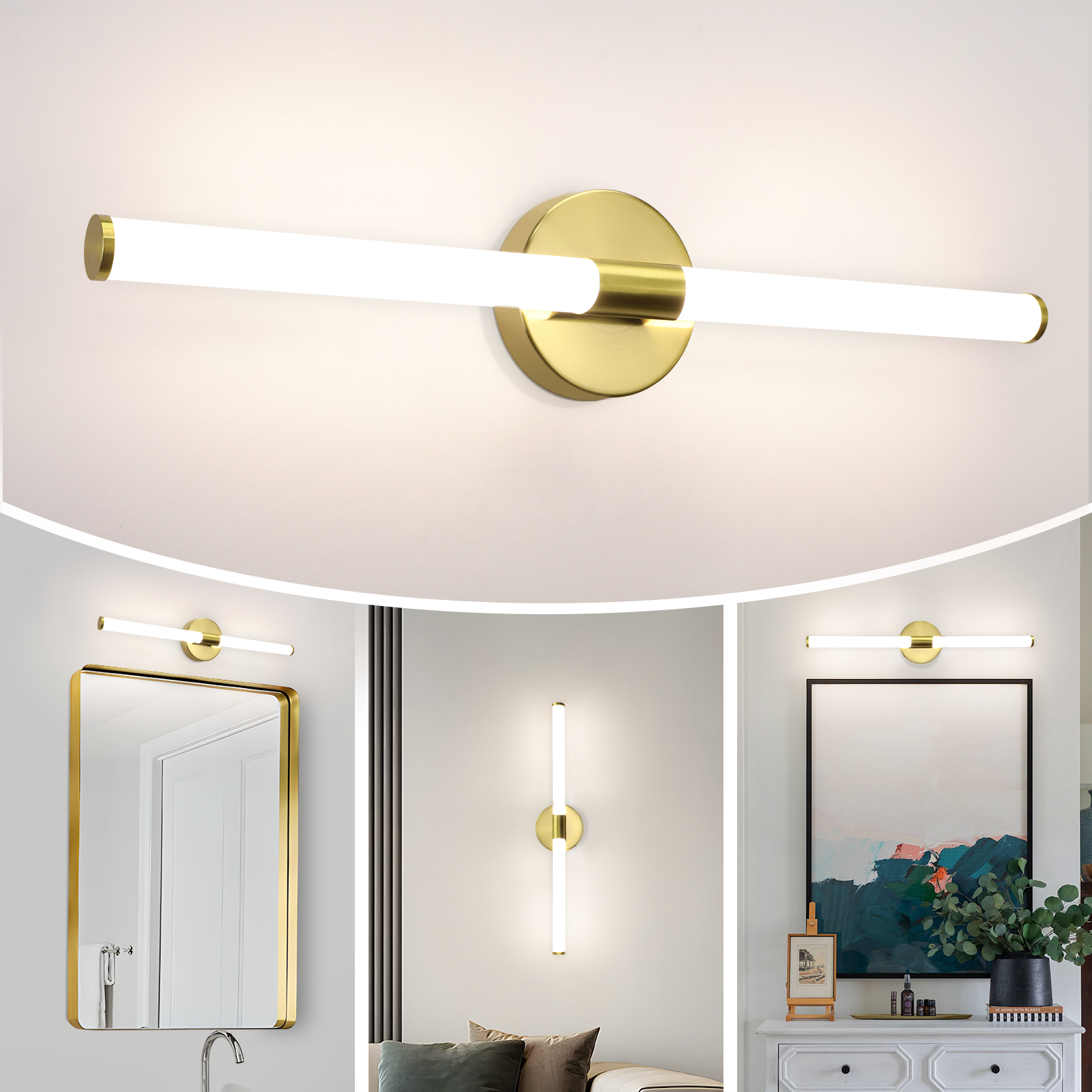 ZMH Złota lampa ścienna LED do lustra łazienkowego - 4