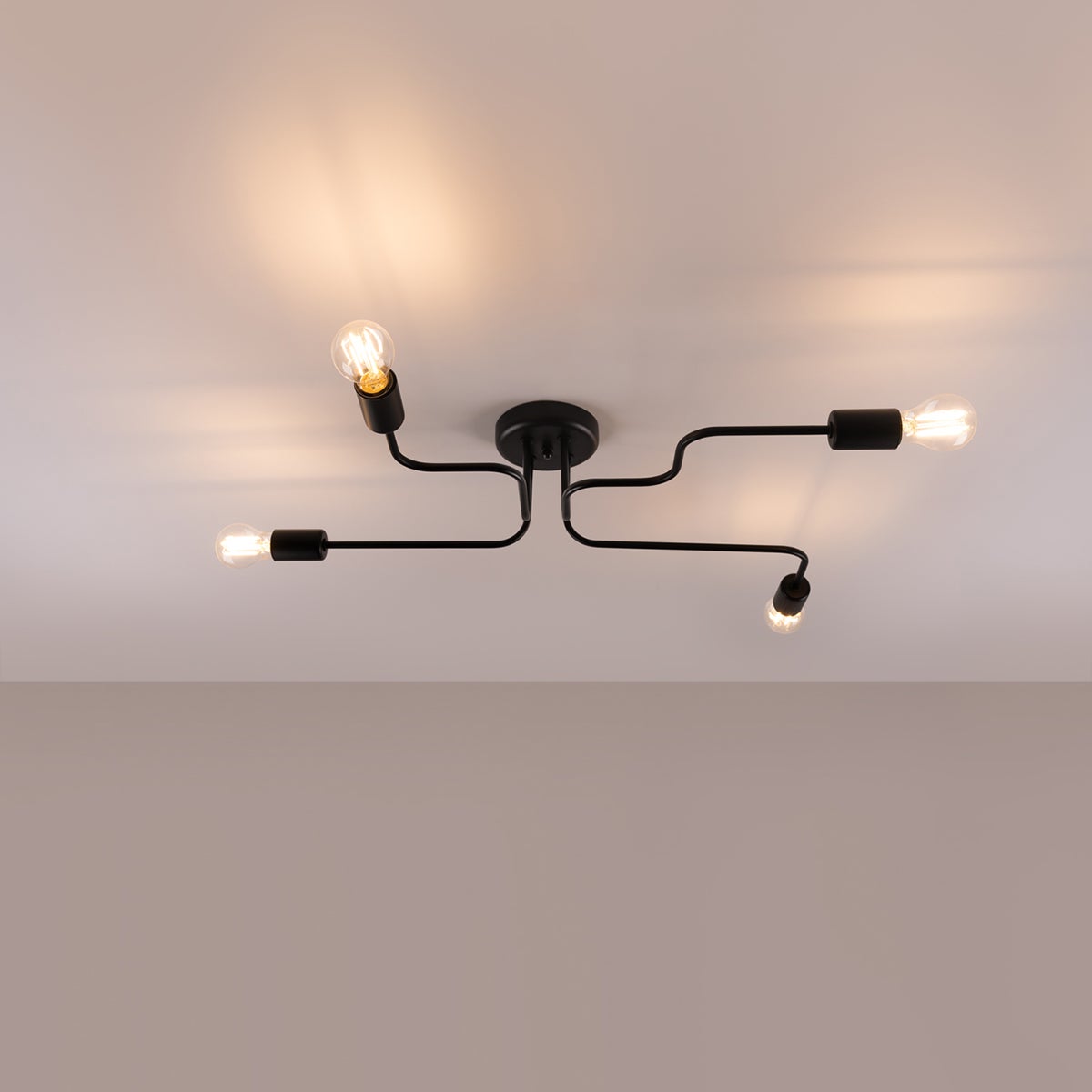Żyrandol INFINIX 4 czarny LED 3000K - 78x58x15.5cm Sollux