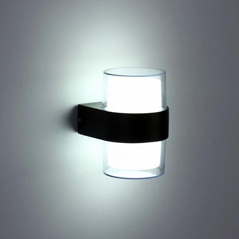 2szt Zewnętrzny kinkiet ścienny Nowoczesne aluminium IP65 do ogrodu Balkon Ganek Łazienka Magazyn Białe światło LED Proste sterowanie