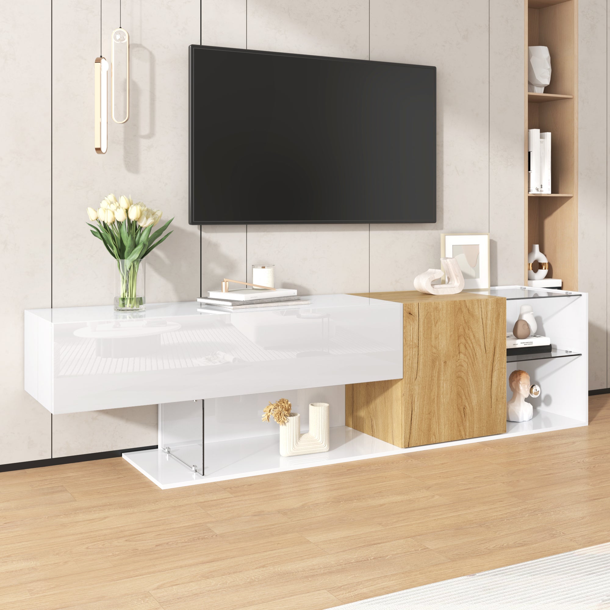 30 cm - Modern - Eikenbruin - 1 deur - Woonkamer - TV-meubel