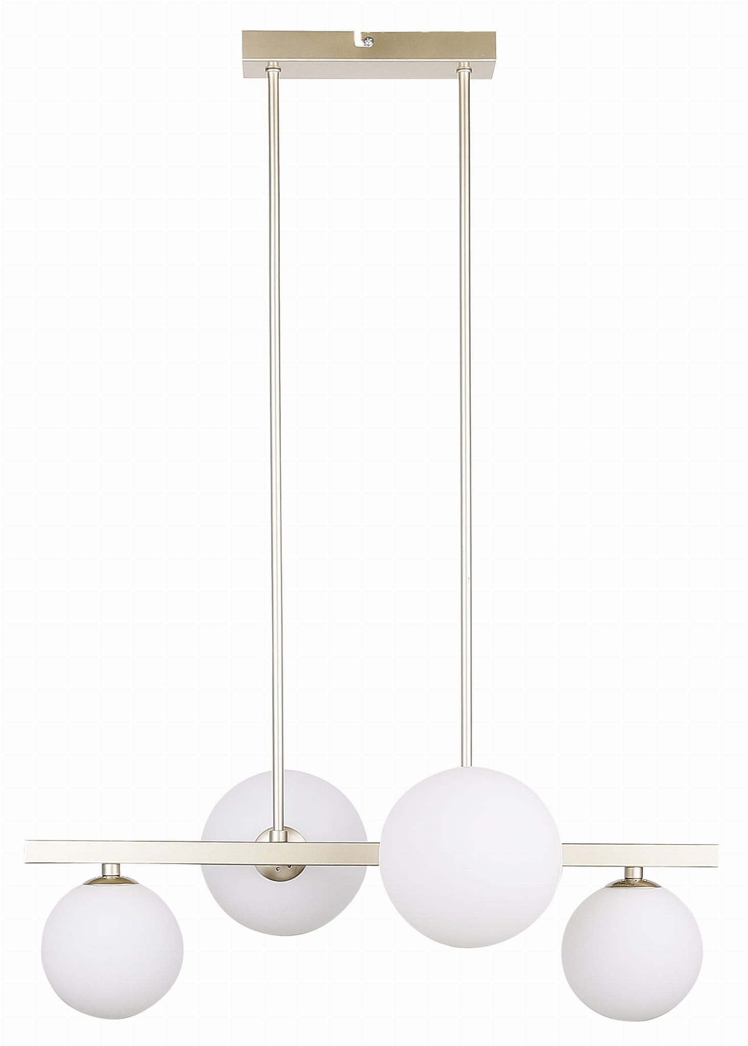 Lampa sufitowa Kama mosiądz-biała 4xG9x28W białe kule wym: 83 x 59 x 35 cm szkło Candellux