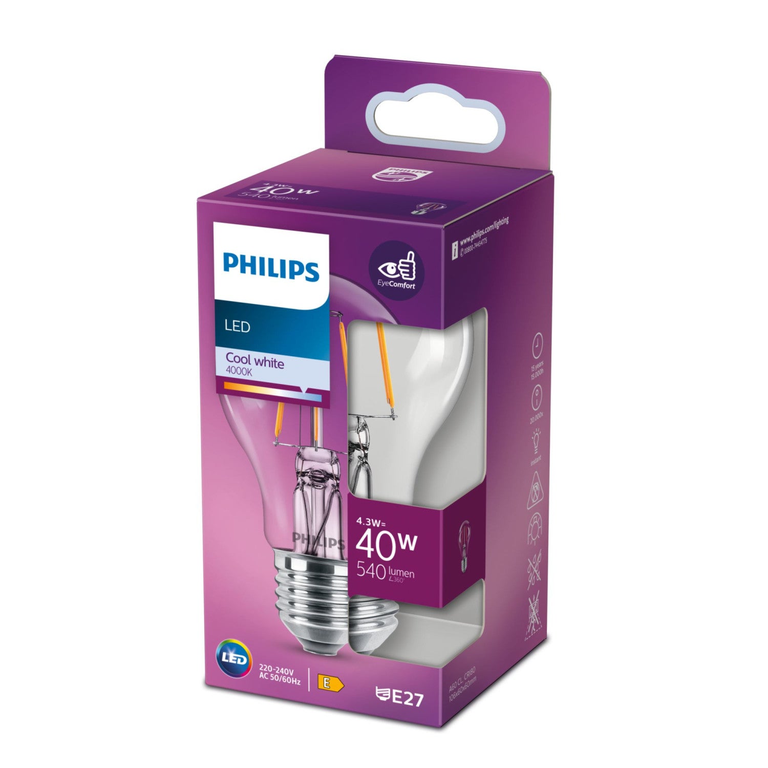 Philips 8718699762018 ampoule LED 4,3 W E27 E - 3