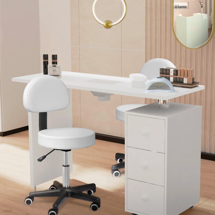 Tavolo estetista manicure unghie ventola aspiratrice cassettiera ruote Rodart - 2