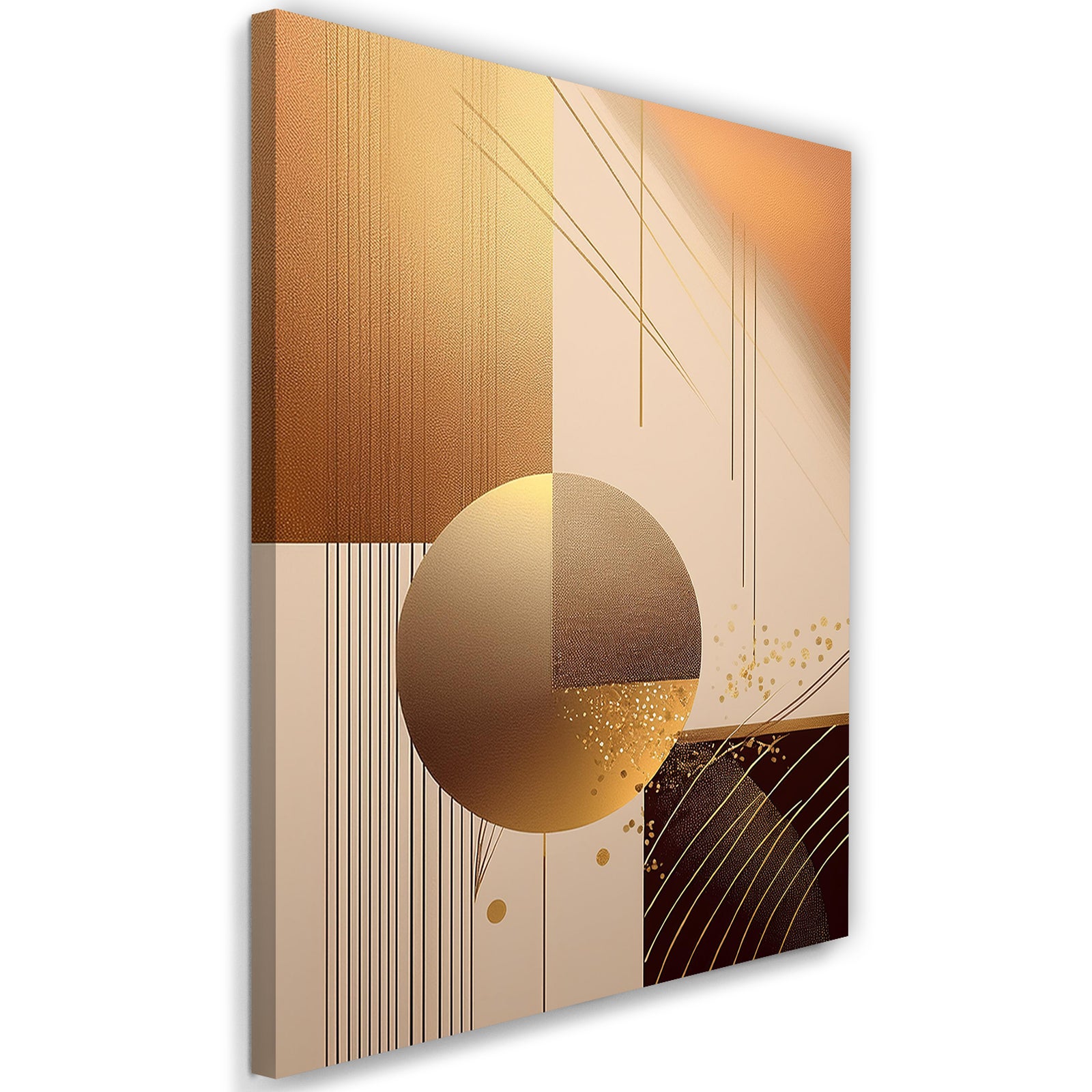 Obraz na płótnie, Złota Abstrakcja Geometria Glamur 40x60