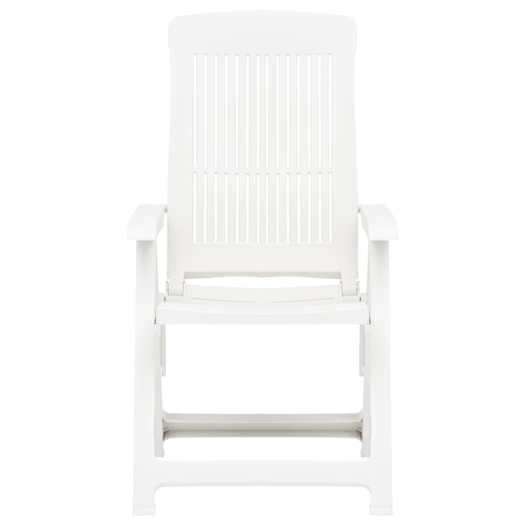 Chaises inclinables de jardin 2 pcs Plastique Blanc - 3