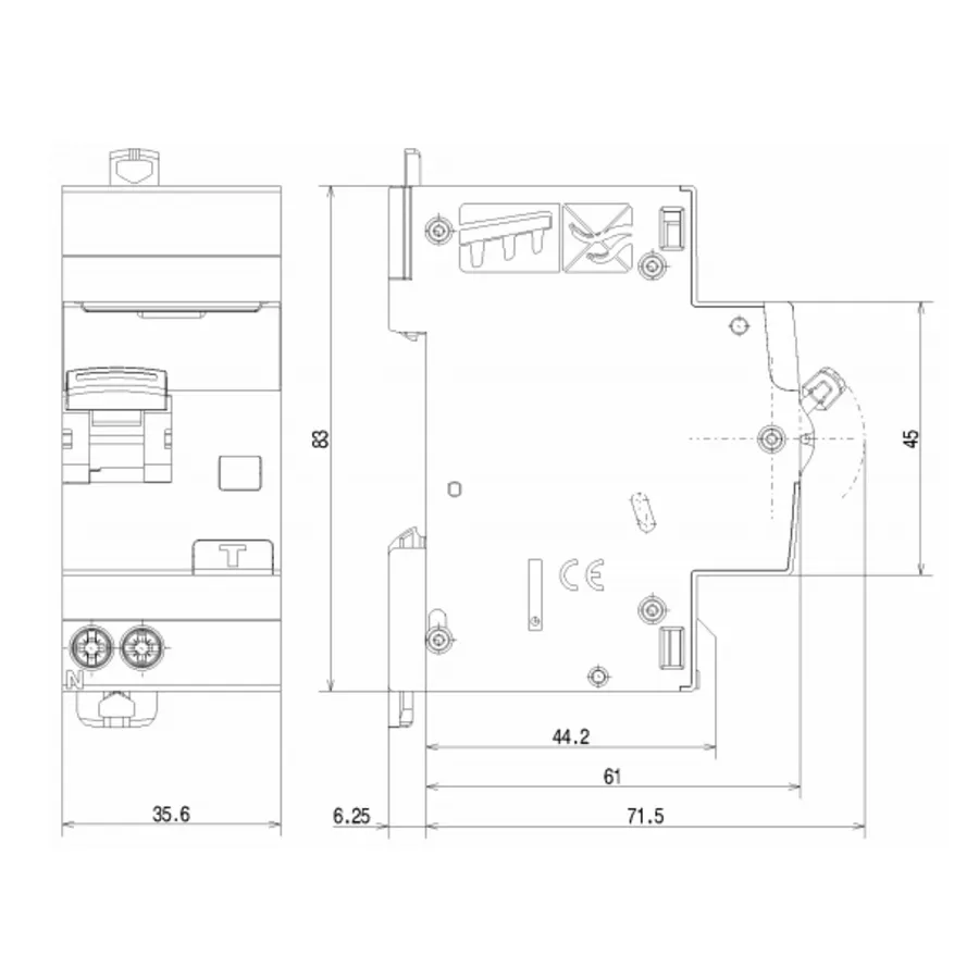 DX3 1P+NG C32 4500 AC 30MA AU - 410716 - 3