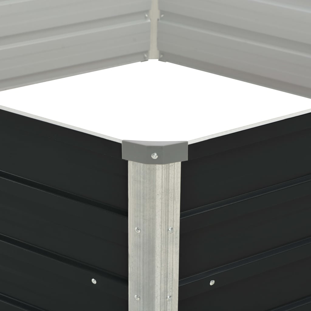 Fioriera rialzata antracite 129 x 129 x 45 cm acciaio zincato 02_0000854 - 3