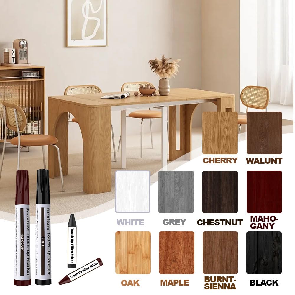 Kit de réparation de meubles (21 stylos et bâtons de cire) pour éliminer les rayures et les taches - 4