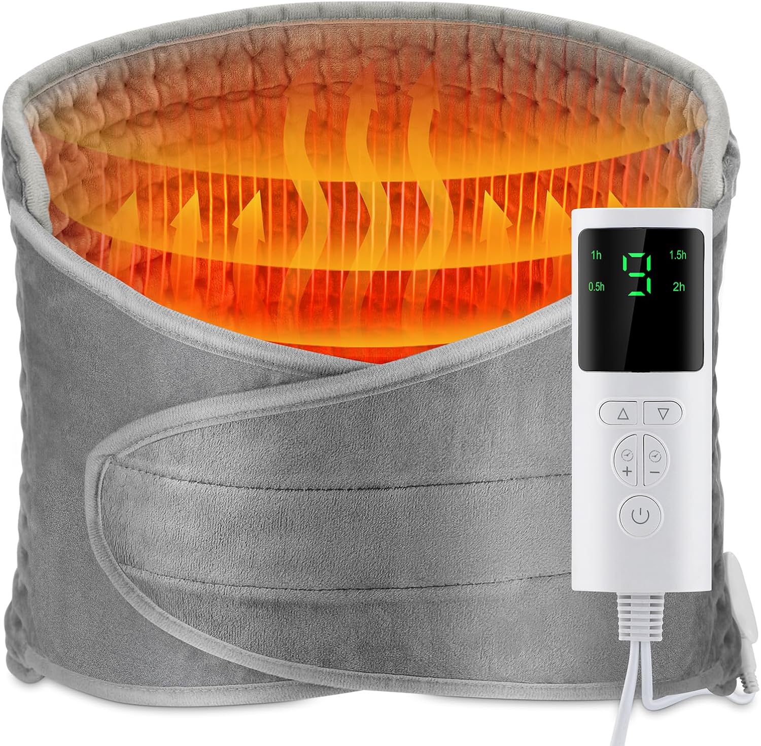 Poduszka grzewcza na plecy, szybkie nagrzewanie, 9 ustawień temperatury, 4 timery, ochrona przed przegrzaniem, możliwość prania