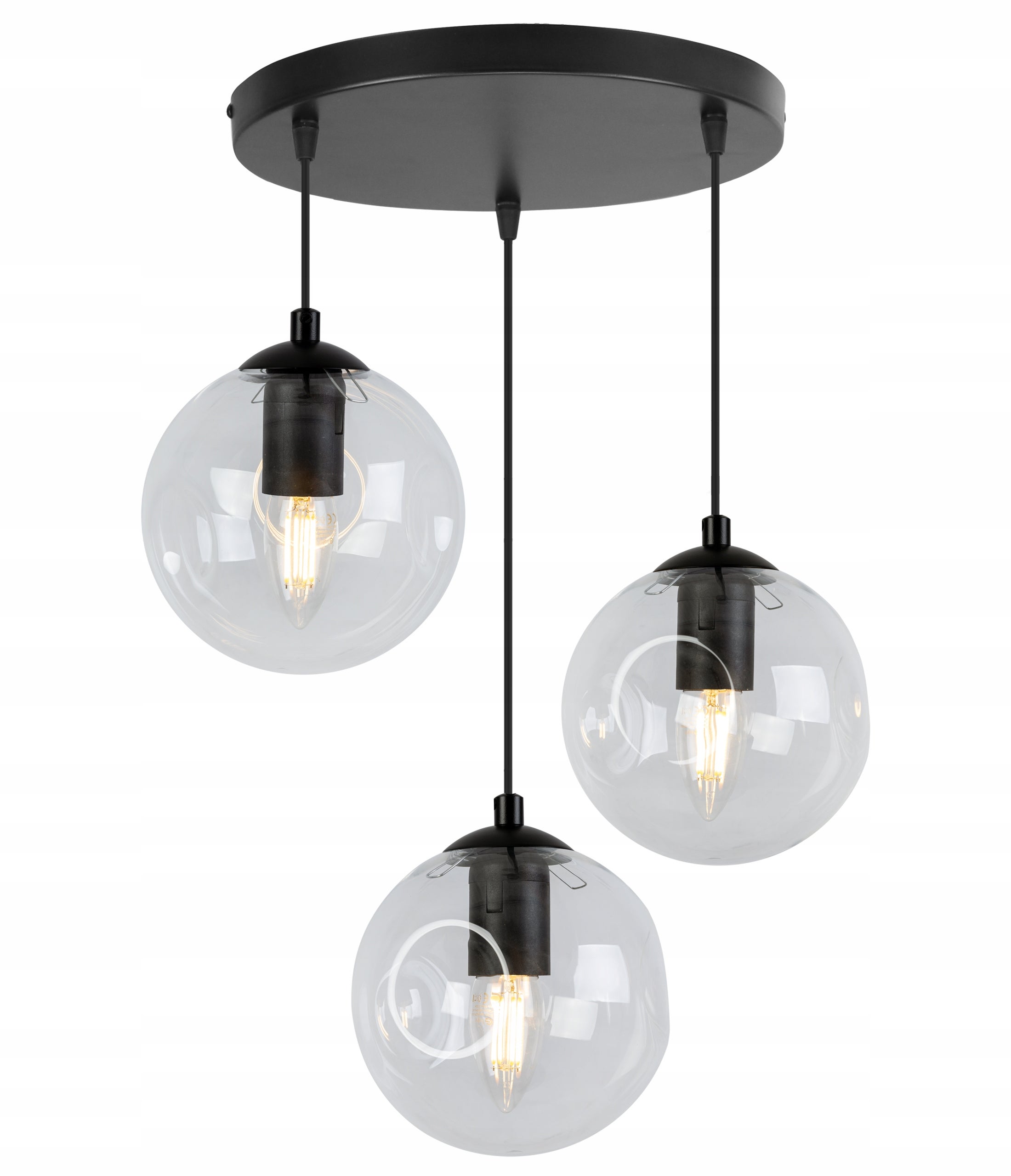 Lampa sufitowa wisząca Monako boho 3xE27 abażur kula transparentna Light Home LH