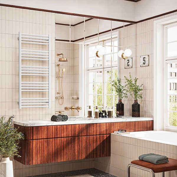 Sèche-serviette mixte blanc de 1380mm de haut et 600mm de large - 683 Watt - FIO1380/600Z1B - 3