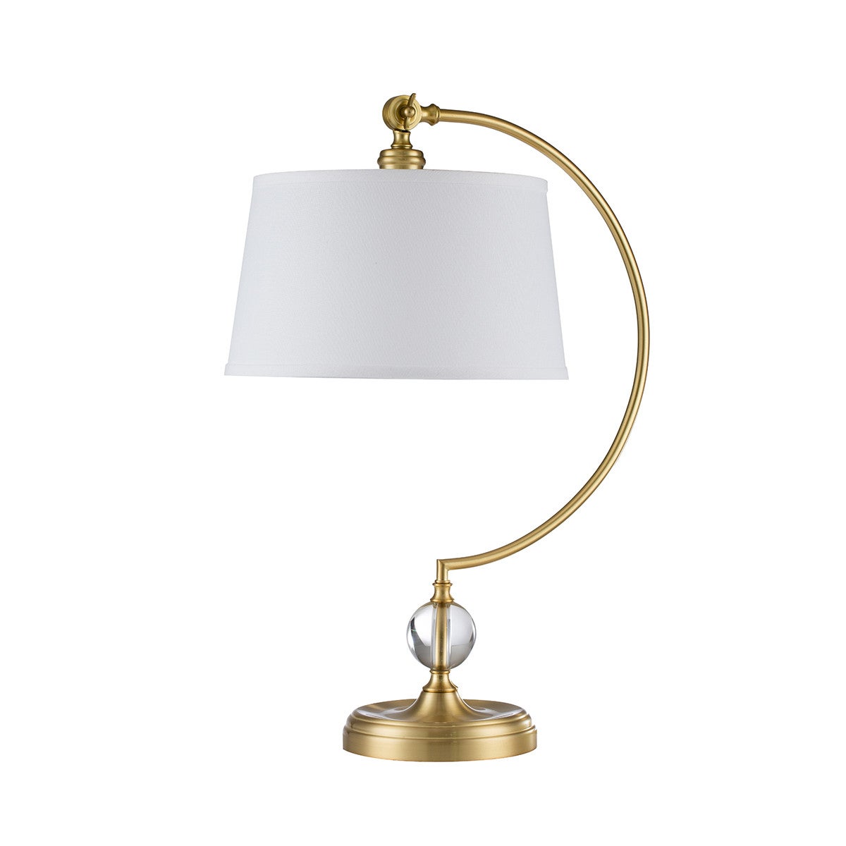 Lampa stołowa mosiężna z kremowym abażurem Jenkins E27 60W Quoizel