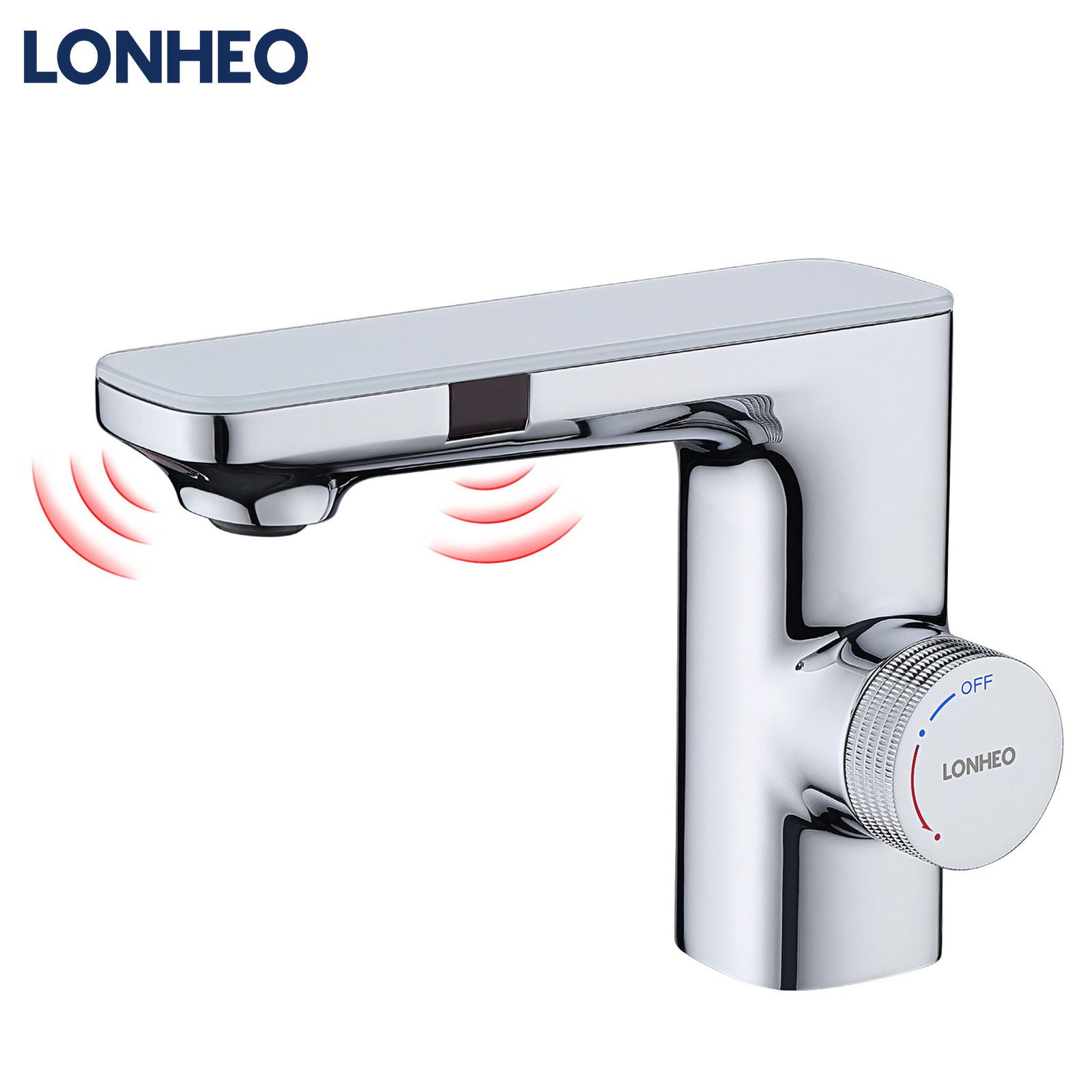 Rubinetto Automatico A Infrarossi Per Bagno, Con Sensore, Funziona A Batterie, Miscela Acqua Calda/fredda, Finitura Cromata