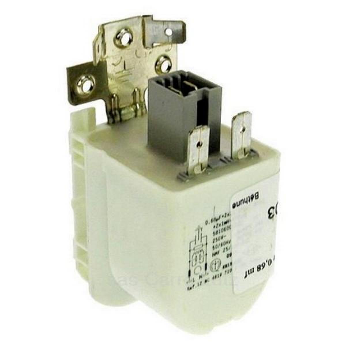 Filtre Antiparasite 0,1UF + 2x0,015UF + 1MR Pour Lave-linge Whirlpool - Neuf