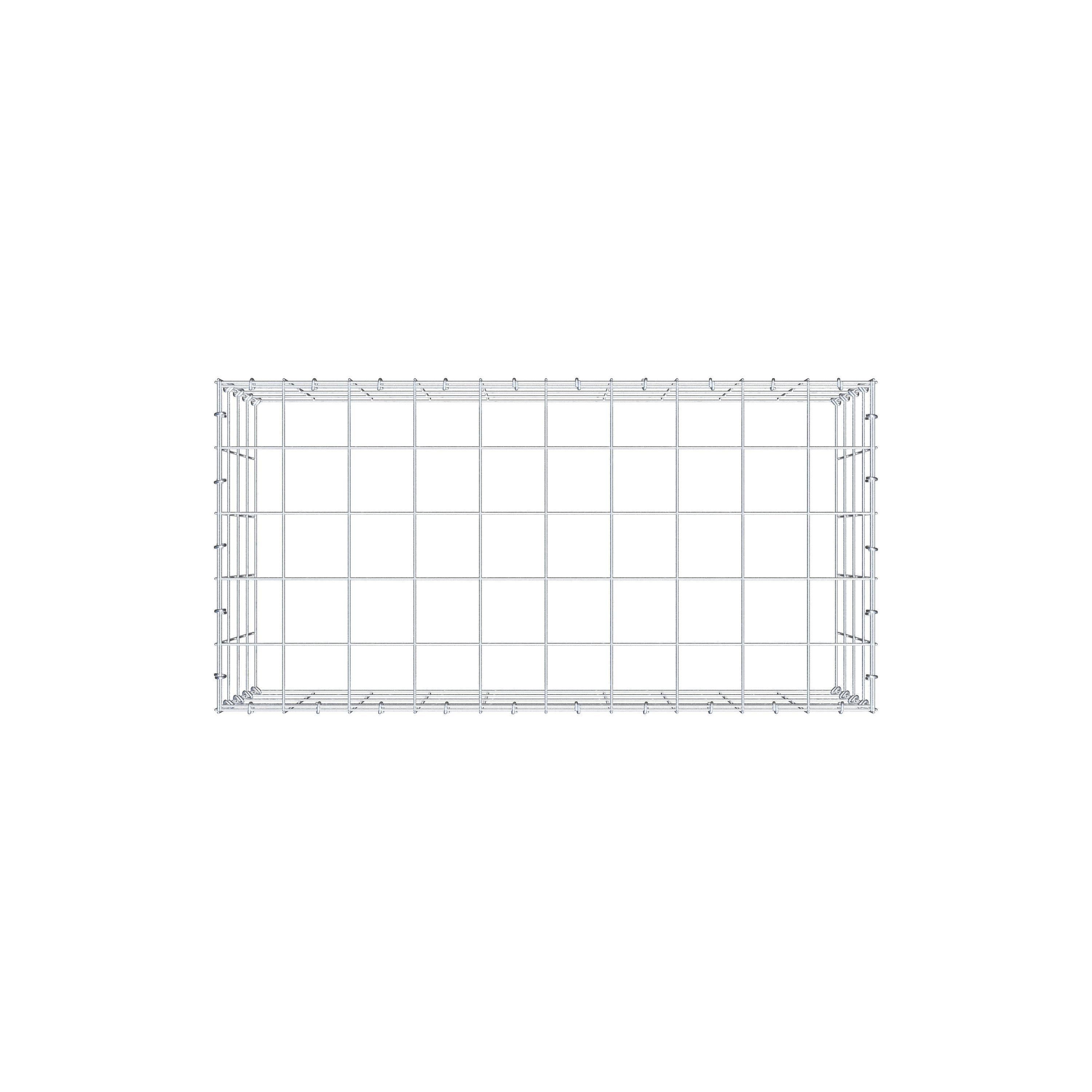 Gavión para apilar en acero galvanizado 100x40x50cm (LxAxP), malla 10 x 10cm, Anillo en C, sin rejilla inferior - 9