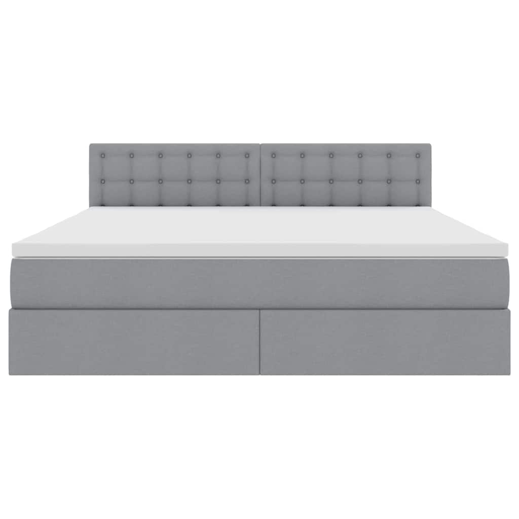 Lit avec rangement et matelas gris clair 160 x 200 cm velours - 7