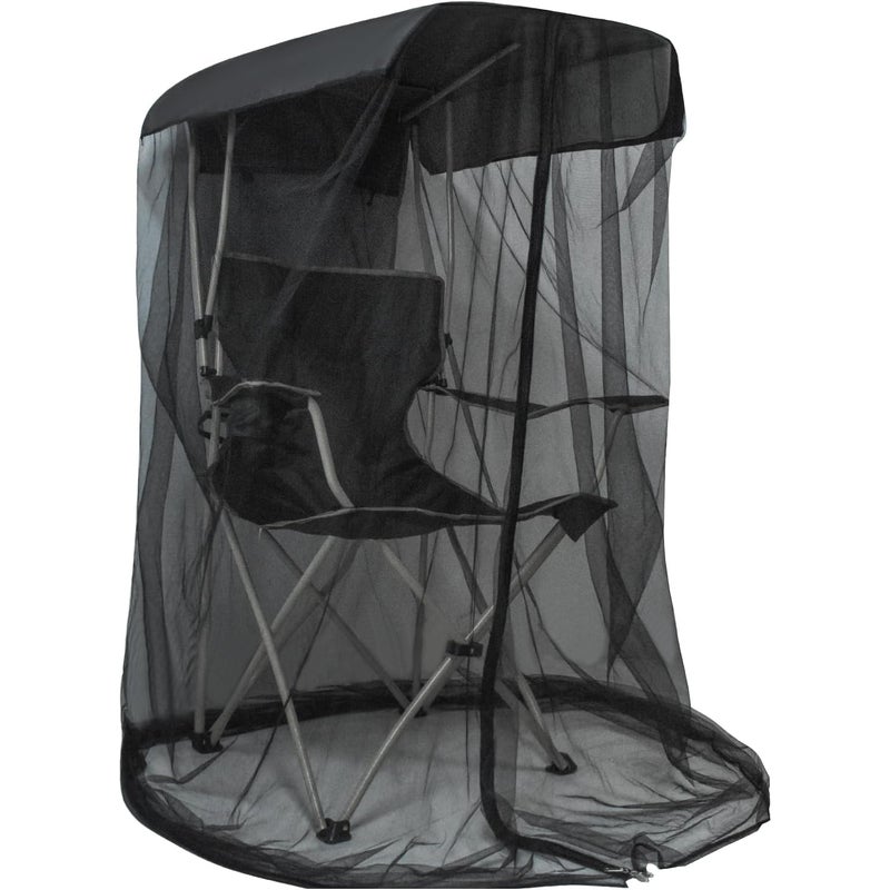 Moskitiera 160 cm wysokości, czarna, do fotela z baldachimem, ochrona przed owadami, moskitiera z zamkiem błyskawicznym