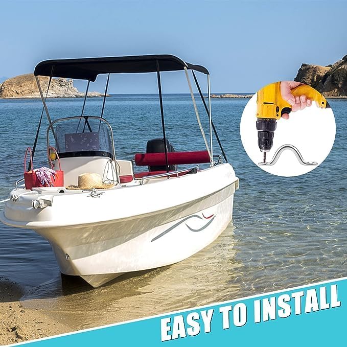 24 Pontet INOX, Acier Inoxydable Pontet avec 48 vis,Pont,Voile D'ombrage de Voiture,Gréement de Cano (6 mm) - 4