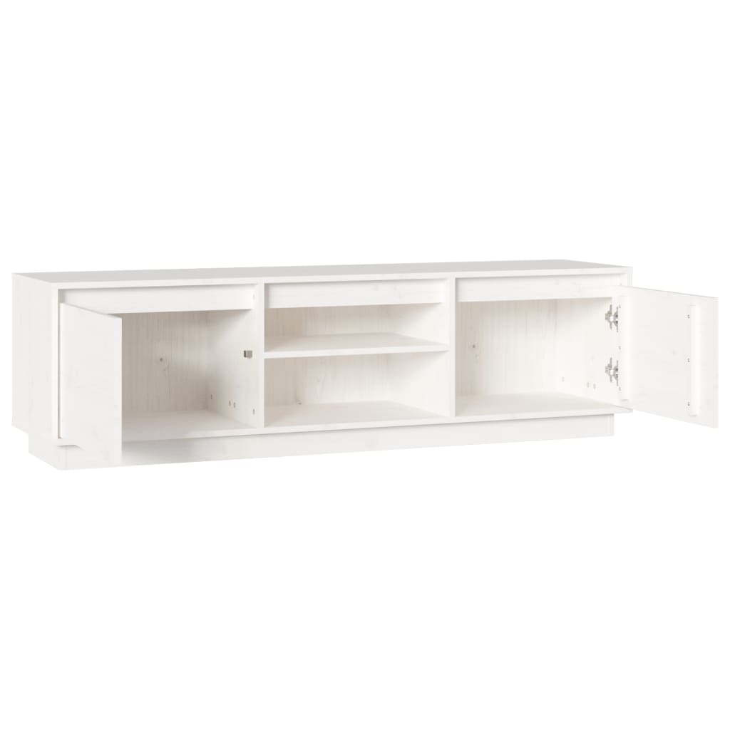 Meuble TV Blanc 140x35x40 cm Bois de pin massif vidaXL - 5