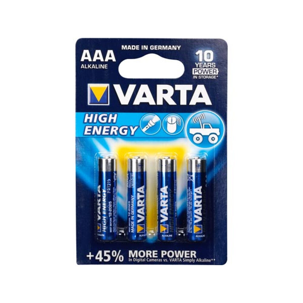 Bateria alkaliczna VARTA High Energy zestaw 4 długotrwała bez rtęci