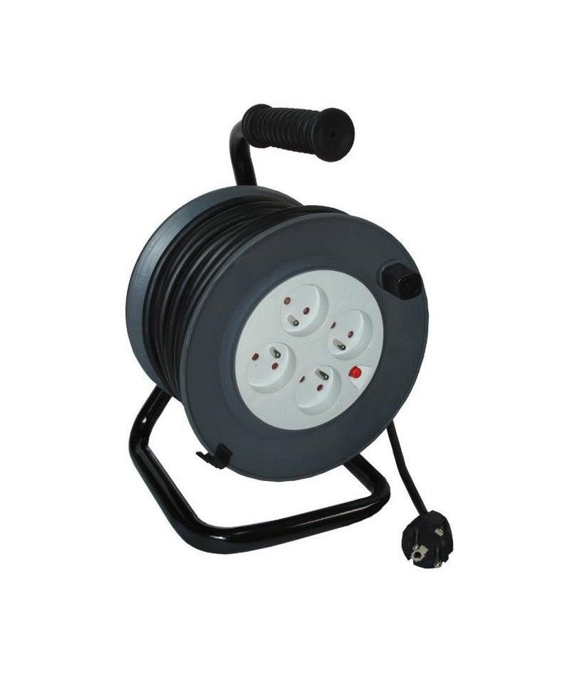 Enrouleur électrique DHO - 40 Mètres - 4 Prises - 16A - Câble 3x1.5mm² - Neuf