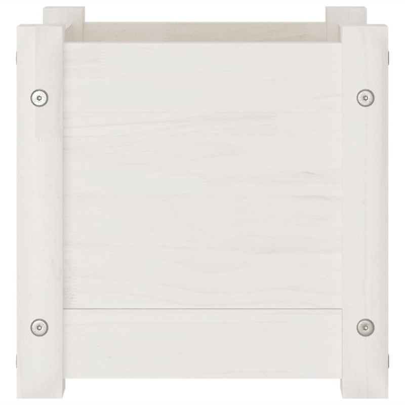 vidaXL Fioriera da Giardino Bianca 31x31x31 cm Legno Massello di Pino - 4