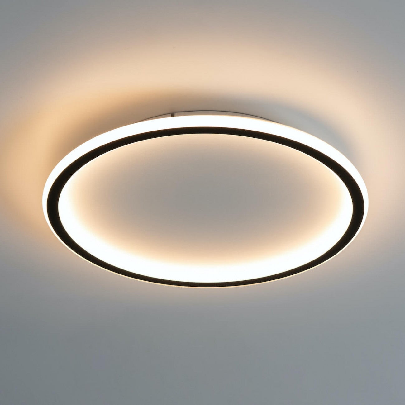Plafoniera LED rotonda 40 cm cerchio nero - Alessia | Leroy Merlin