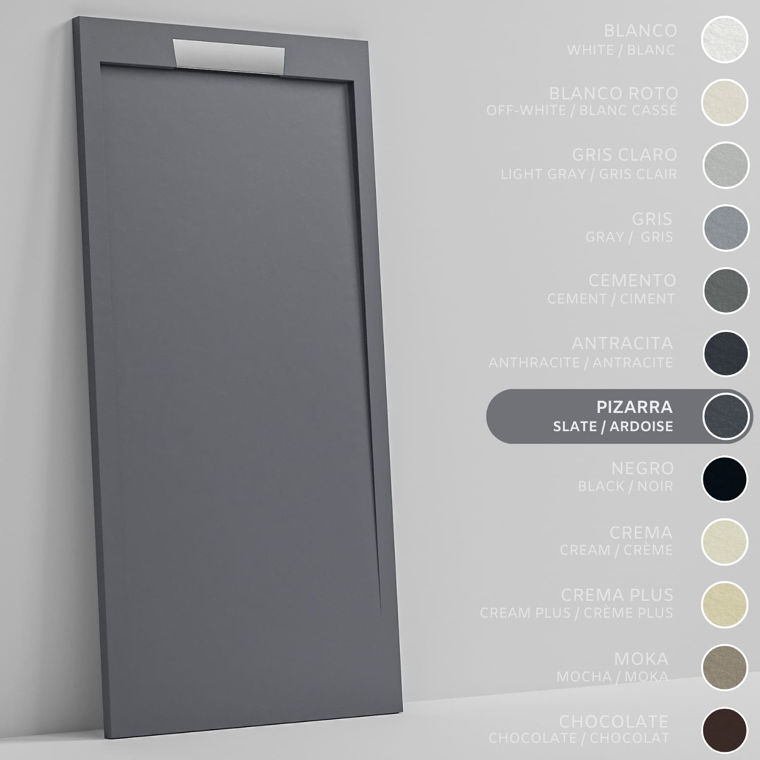 SOULHOME Brodzik prysznicowy– Żywica– Gel Coat– Gładka/Kamienna tekstura – Antypoślizgowy – łupkowy- 150x80- Niski 3cm– Elegancki