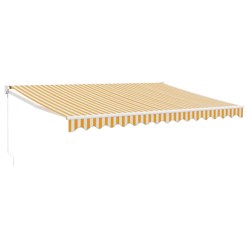 Toldo retráctil aluminio y tela amarillo y blanco 4,5x3 m vidaXL - 2