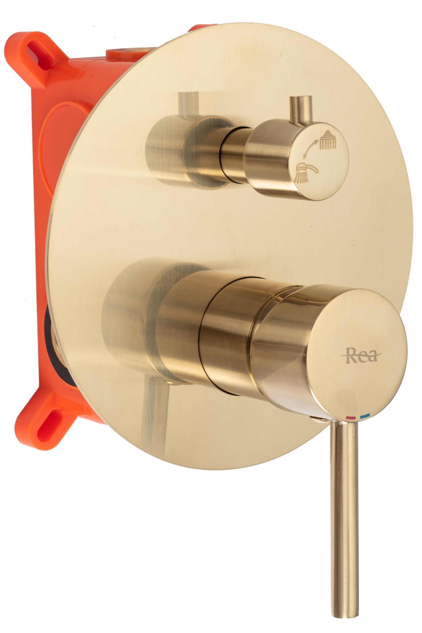 KIT DE DOUCHE ENCASTRÉ REA LUNGO + BOX BRUSH GOLD 36X16X36,5CM - 3