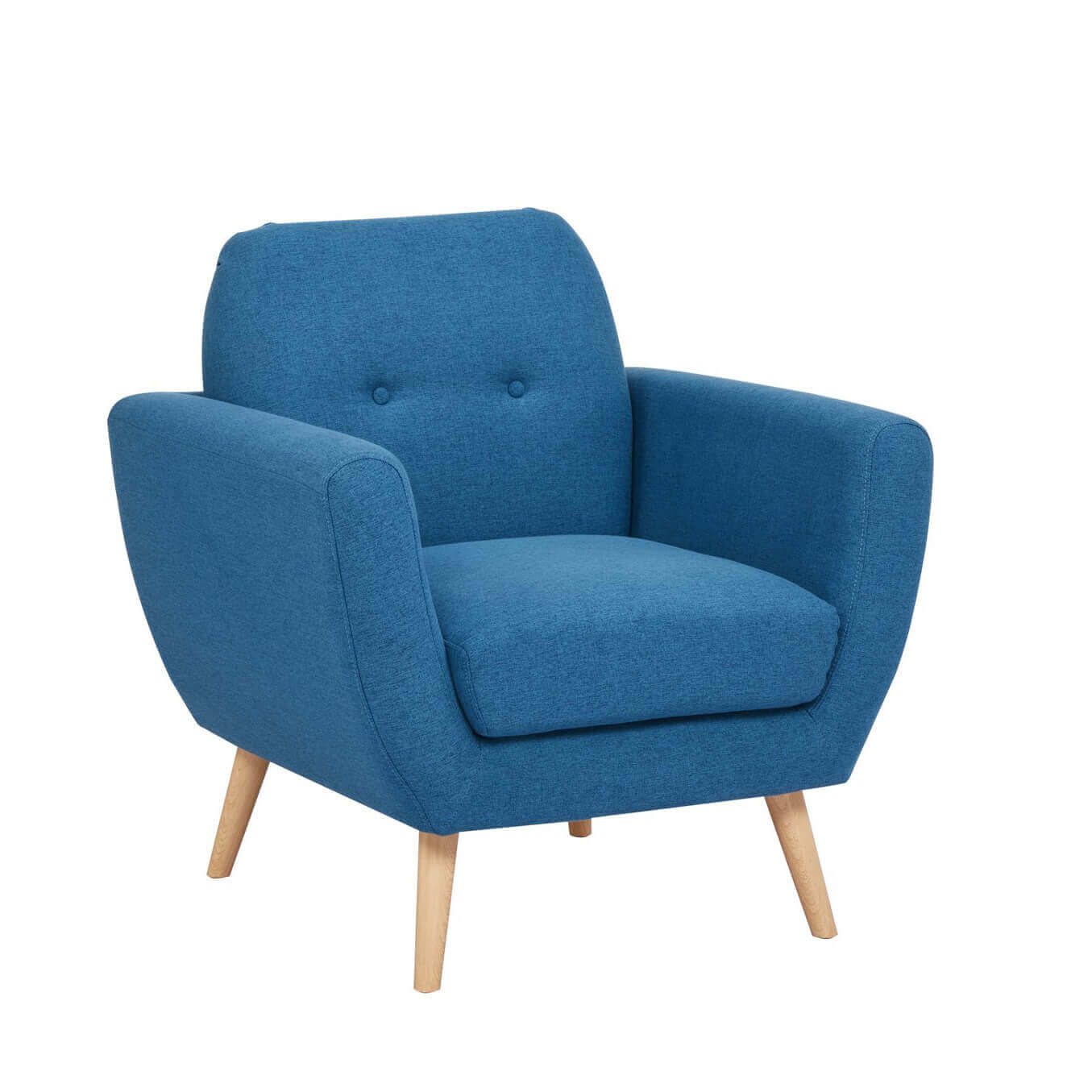 Corners Poltrona Reclinabile Fiorella In Tessuto Blu, Struttura Legno, Imbottitura Poliuretano, Misura 74x78x105 Cm