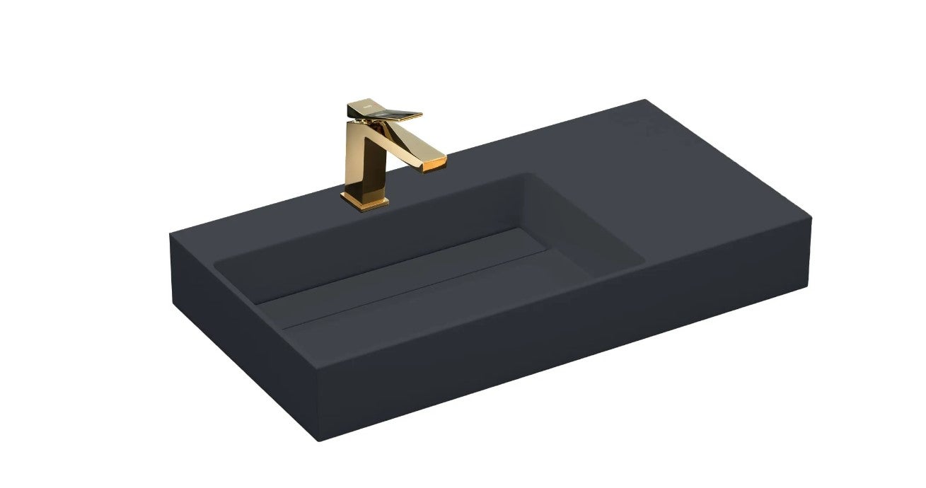 Umywalka Nablatowa Rea Archi Szary 75 X 43