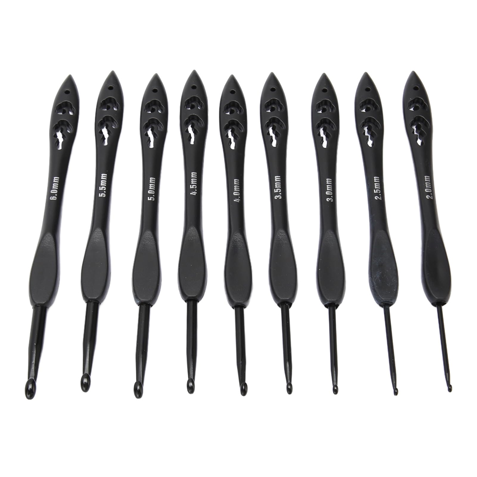 Lot de 9 crochets ergonomiques avec longues poignées souples pour mains Lot de 9 crochets ergonomiques avec longues poignées souples pour mains