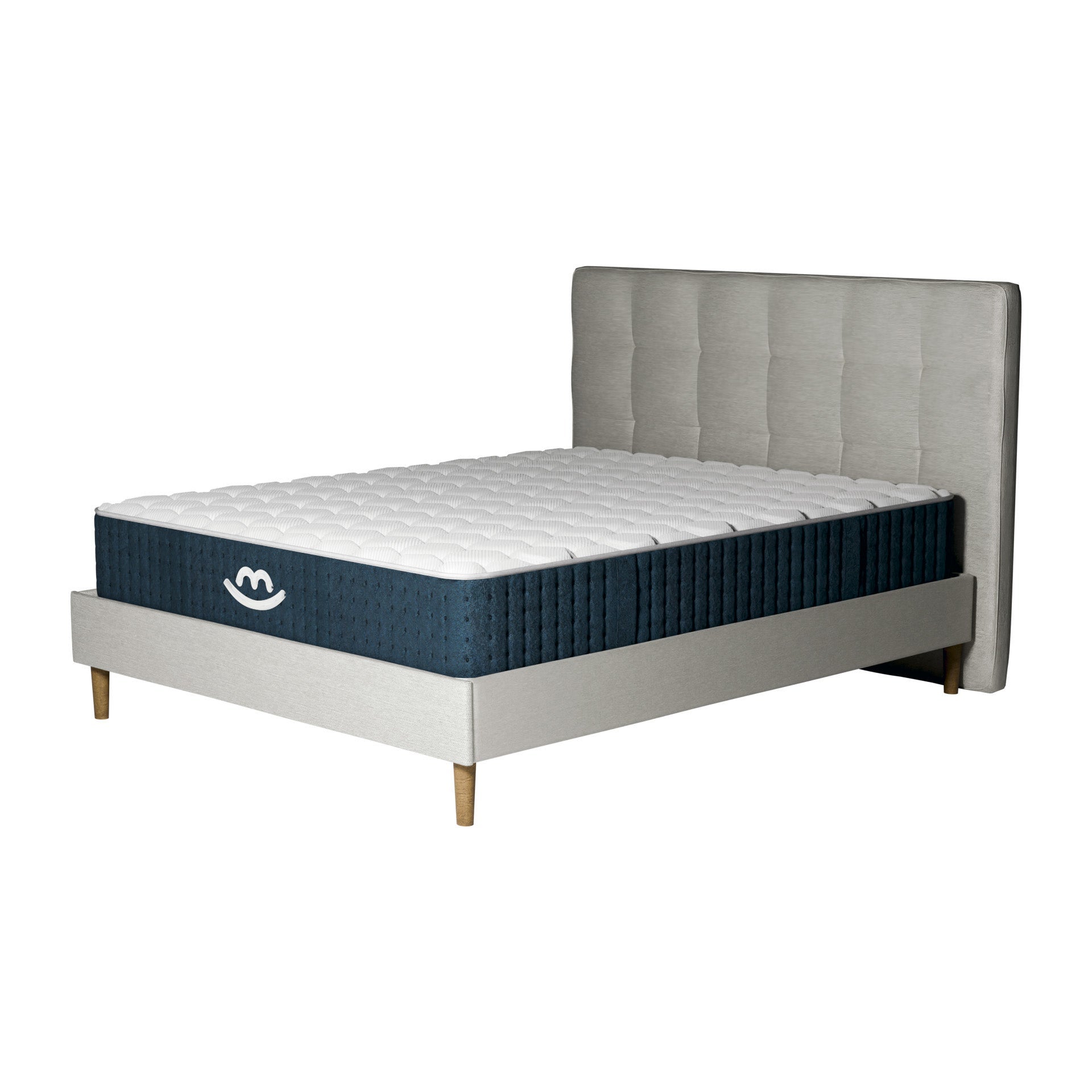 Pack lit blanc et matelas hybride 180x200 épais 26cm - Léa & Jade ...