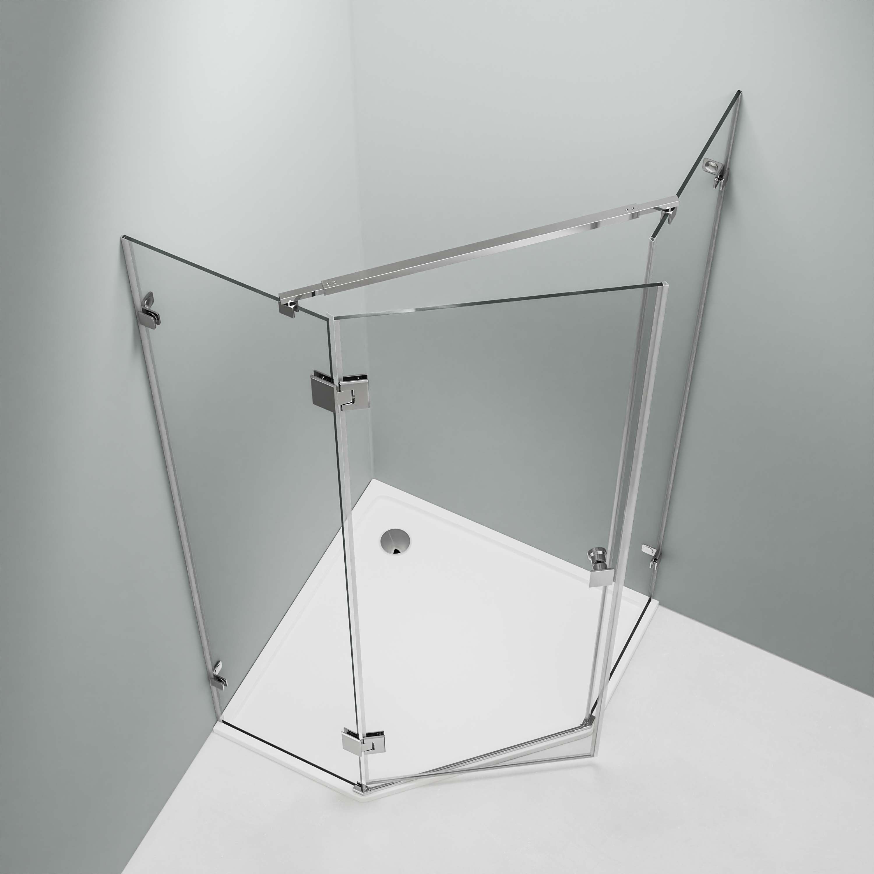 Bernstein Kabina prysznicowa pięciokątna EX415 szkło z powłoką NANO 8mm – 80x80 cm - 3