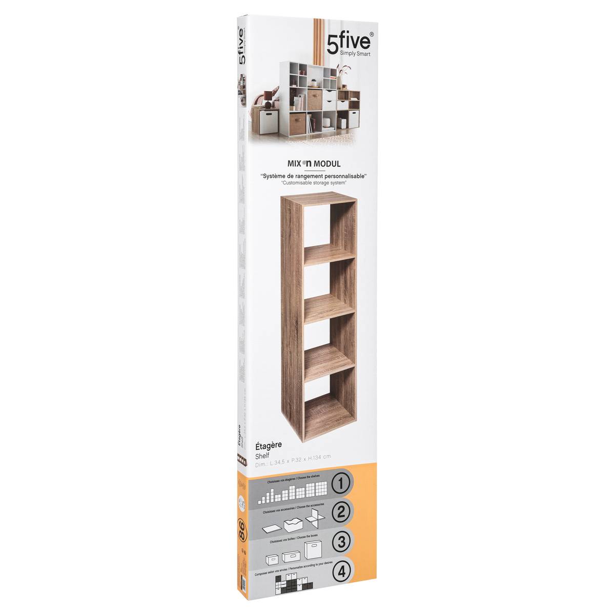 Étagère colonne 4 cases 