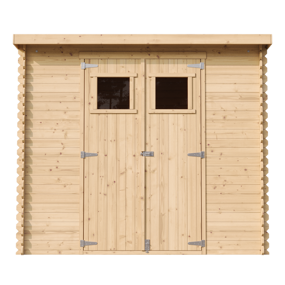 Abri de jardin en bois - Stockage extérieur l239xL142xH200cm/2.63 m2 - Petit abri à outils, Local à vélos - Toit imperméable, fenêtres - TIMBELA M310 - 2