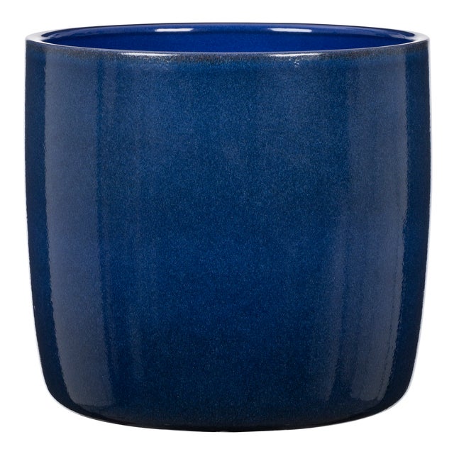 Pot De Fleurs En Céramique Bleu Jeans 19 Cm H.17 Cm - Decoroma - Jardiland