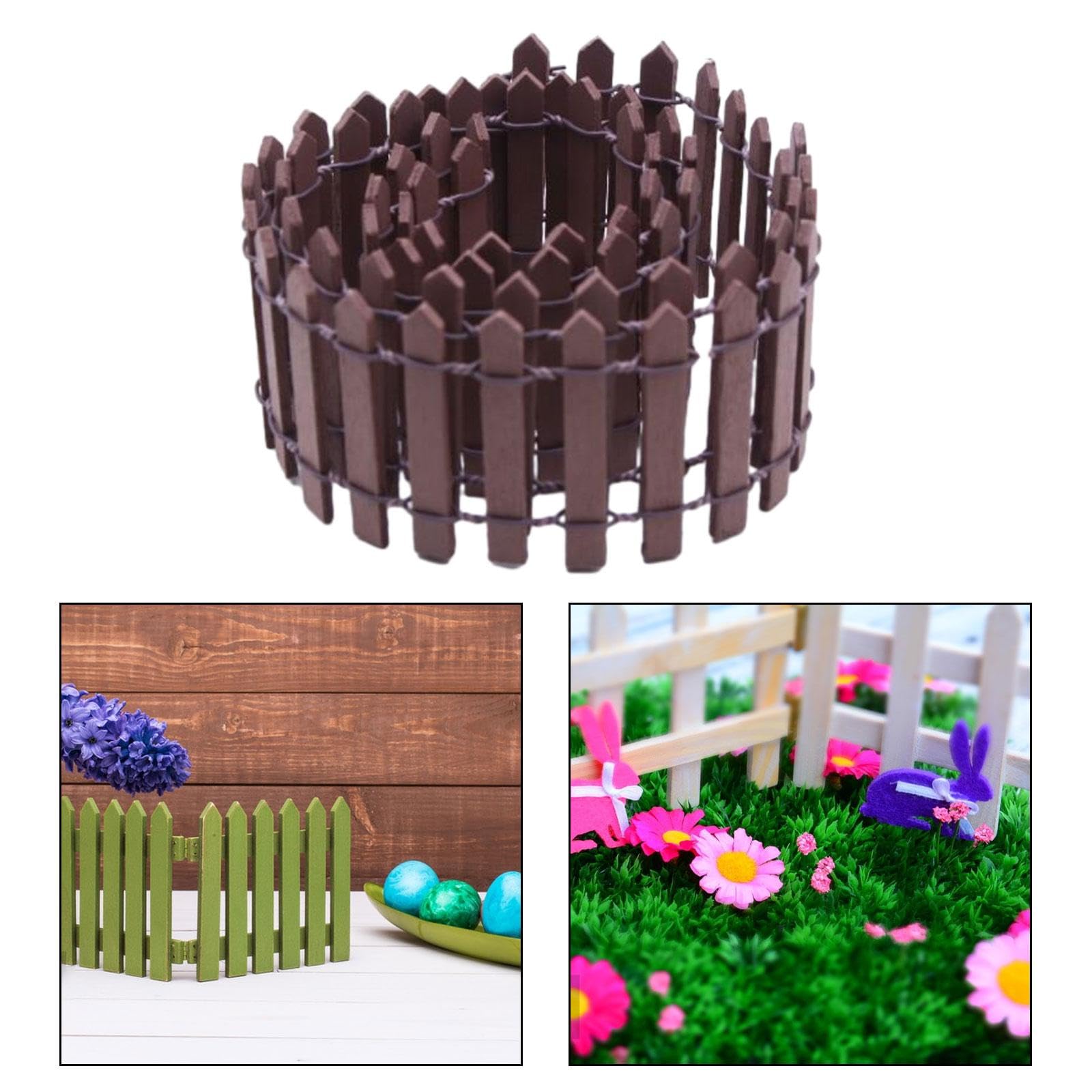 Miniaturowe ogrodzenie wróżkowego ogrodu, akcesoria do ogrodu wróżek, drewniane ogrodzenie zewnętrzne, dekoracja doniczki DIY, brązowe
