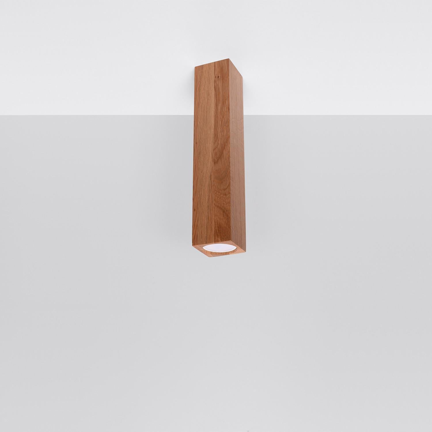 Reflektor sufitowy spot natynkowy Keke kwadratowy ciemne drewno-chromowany 1xGU10x40W wym: 6 x 6 cm metal Sollux Lighting