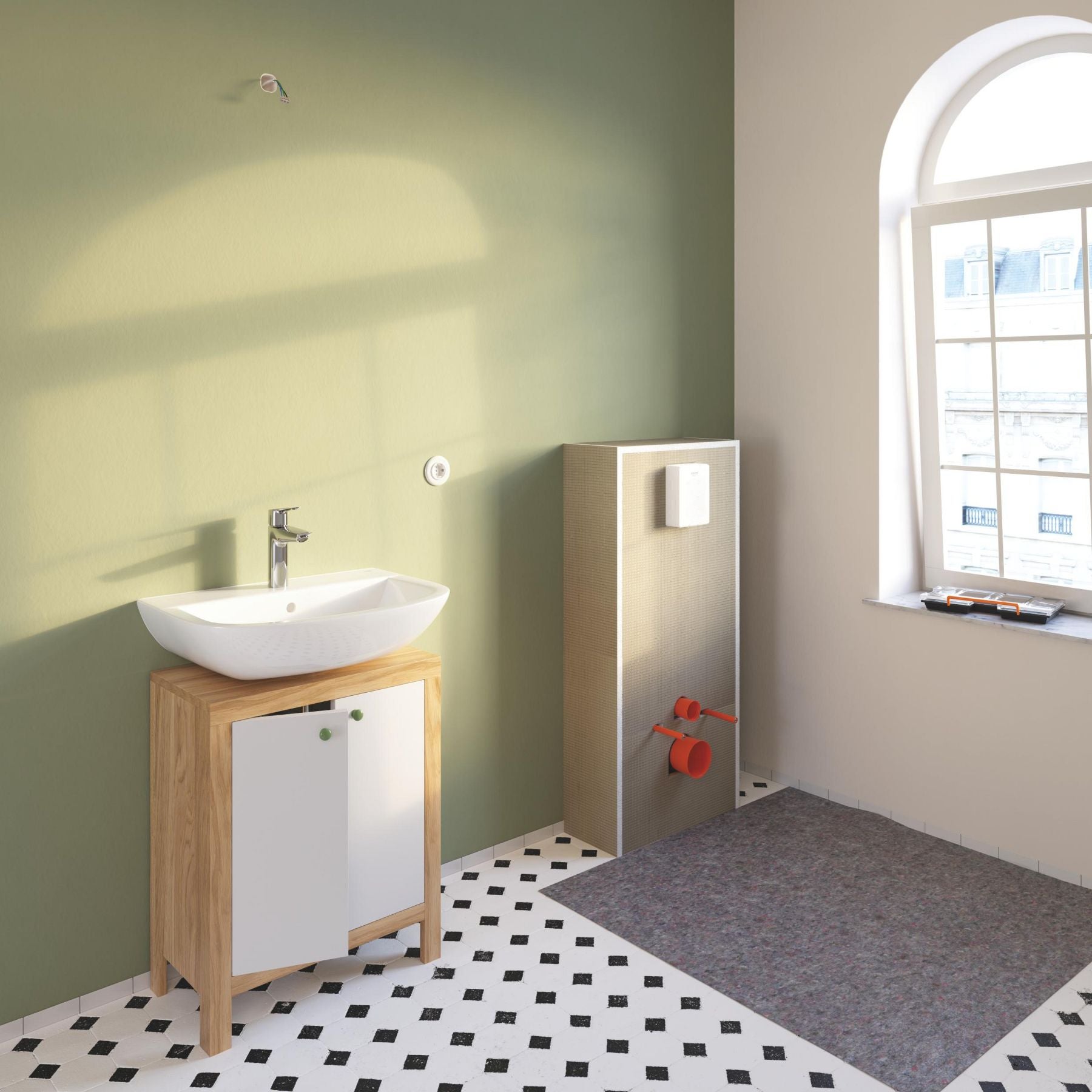 GROHE Pack bâti-support WC Solido Rapid SL avec habillage prêt à carreler et plaque de commande Even - 2