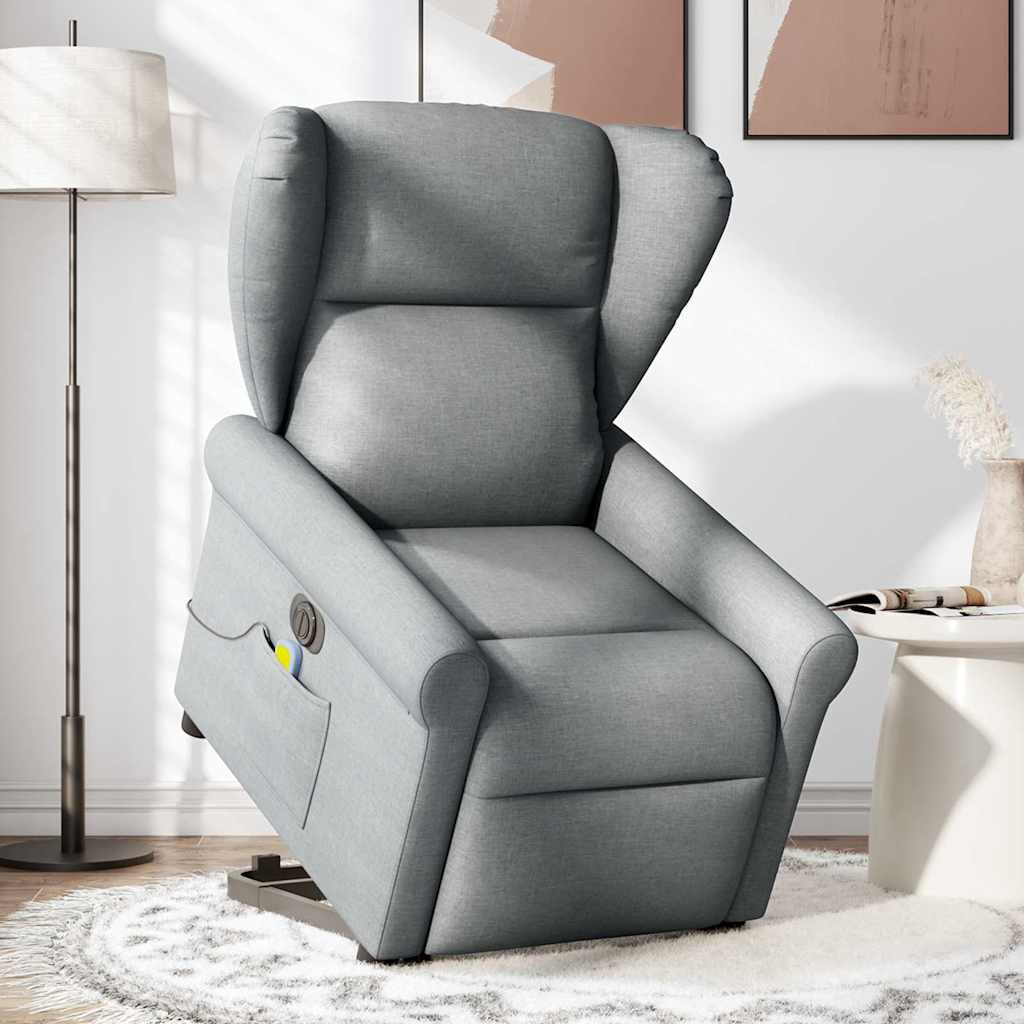 Sillón de salón | silla | sillón de masaje eléctrico reclinable elevable tela gris claro cfw574211